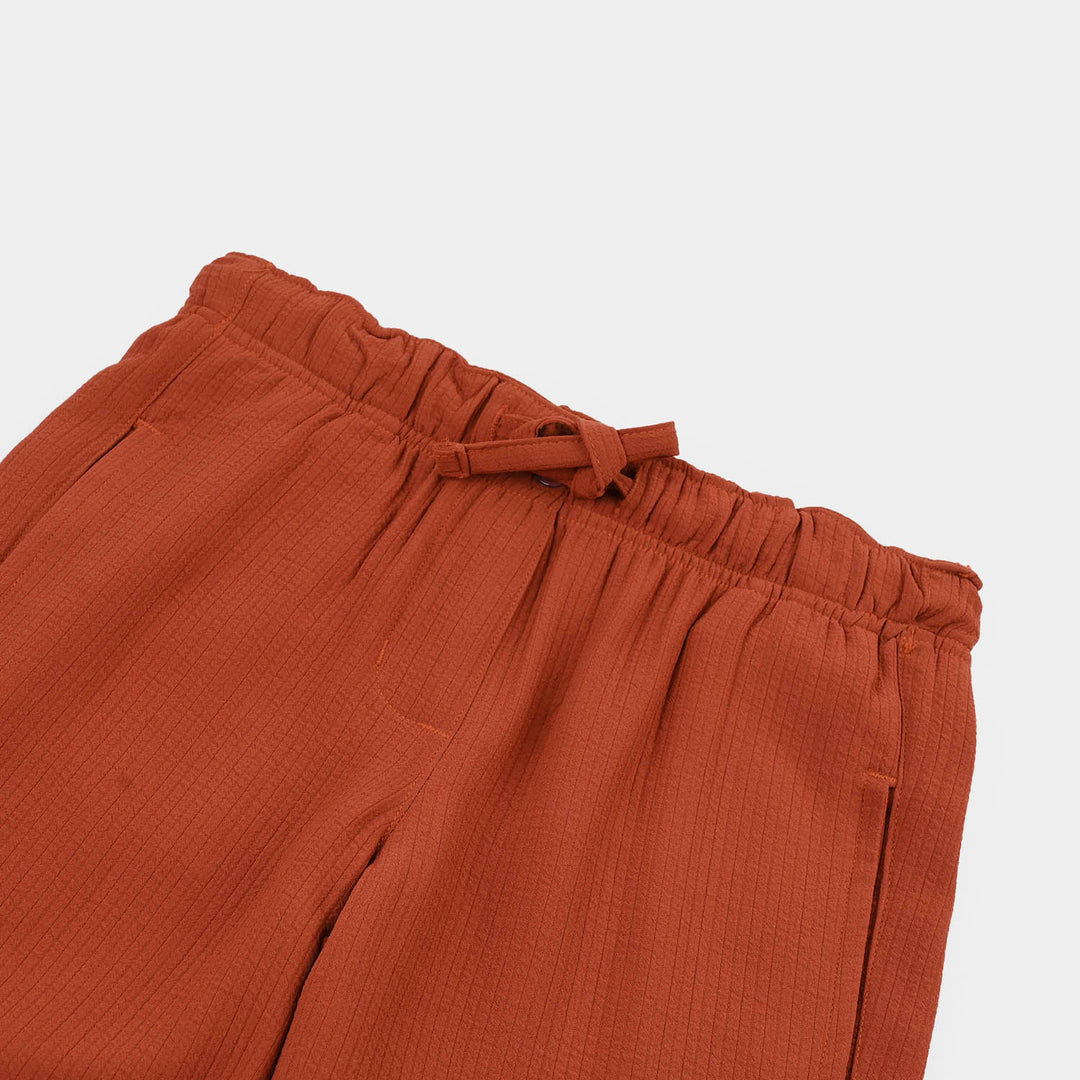 Girls Cotton Twill Culotte Pants – Brown
