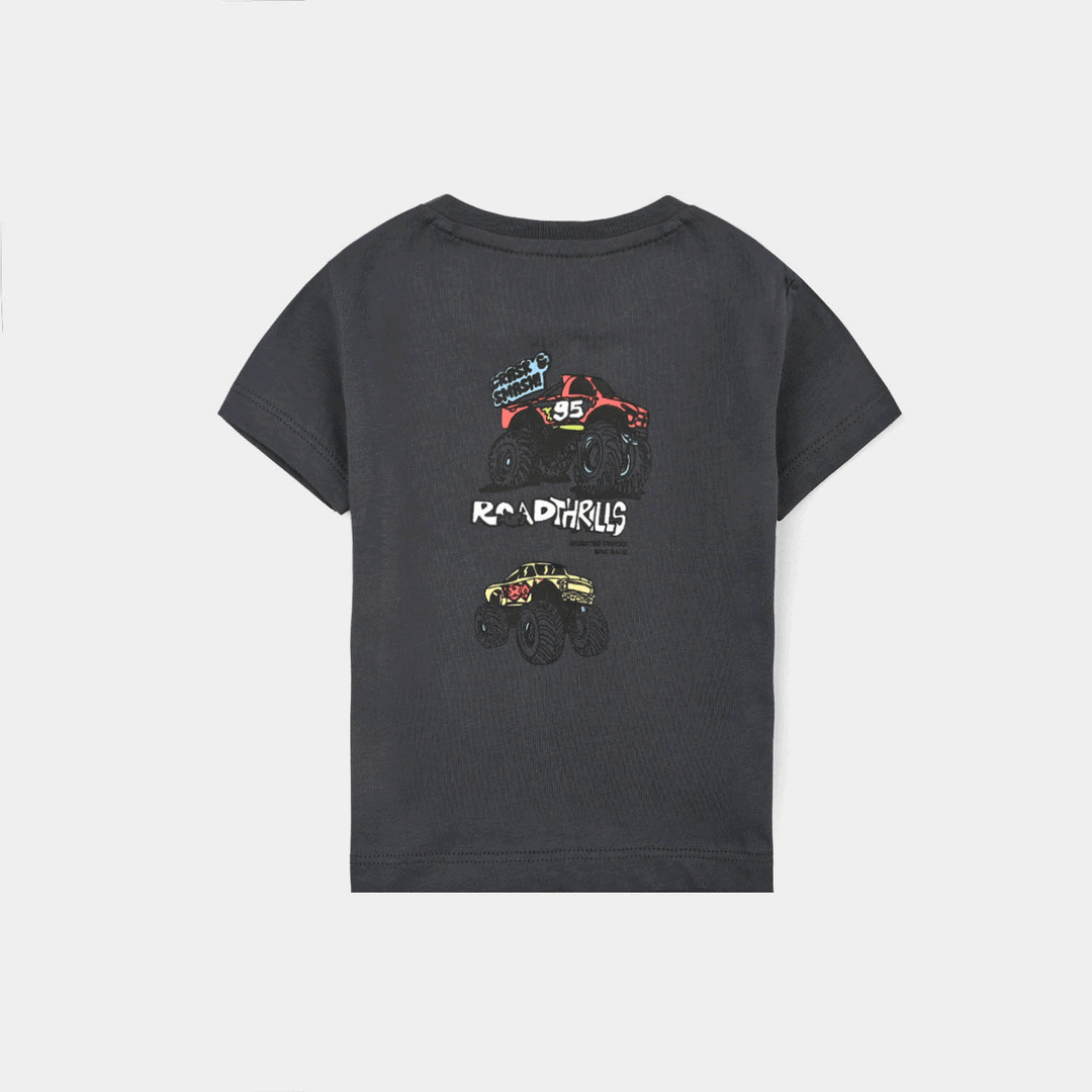 Infant Boys Cotton Jersey T-Shirt Road Thrill-GREY