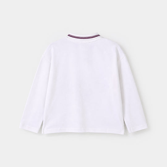 Girls Cotton PK T-Shirt Optimist - White