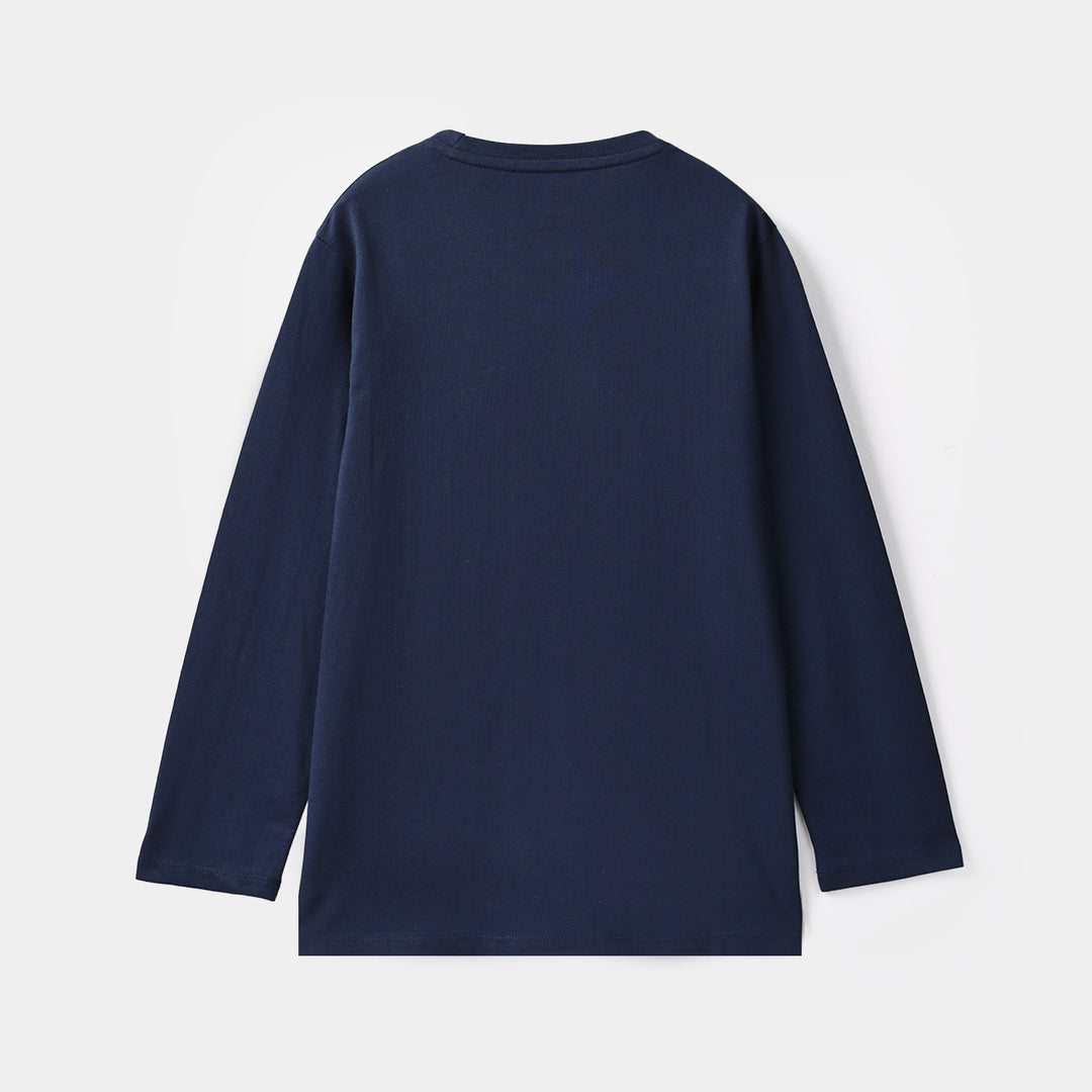Boys Cotton Jersey T-Shirt Code Blue - Navy