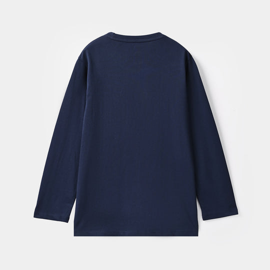 Boys Cotton Jersey T-Shirt Code Blue - Navy