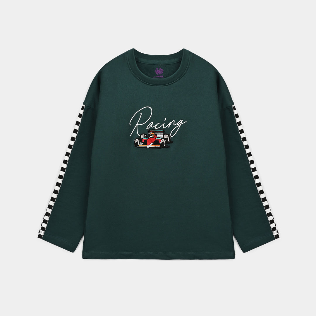 Boys Cotton Terry T-Shirt Racing