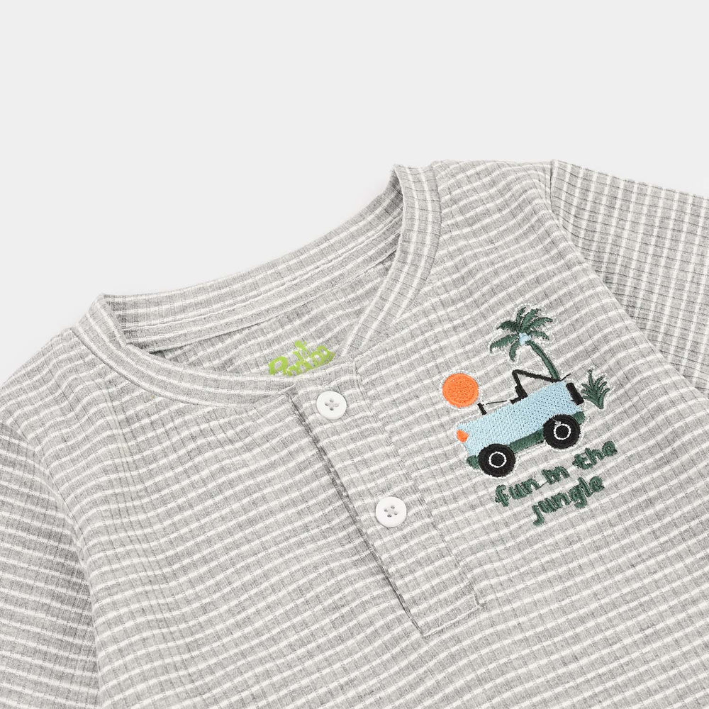 Infant Boys Rib Romper – Grey