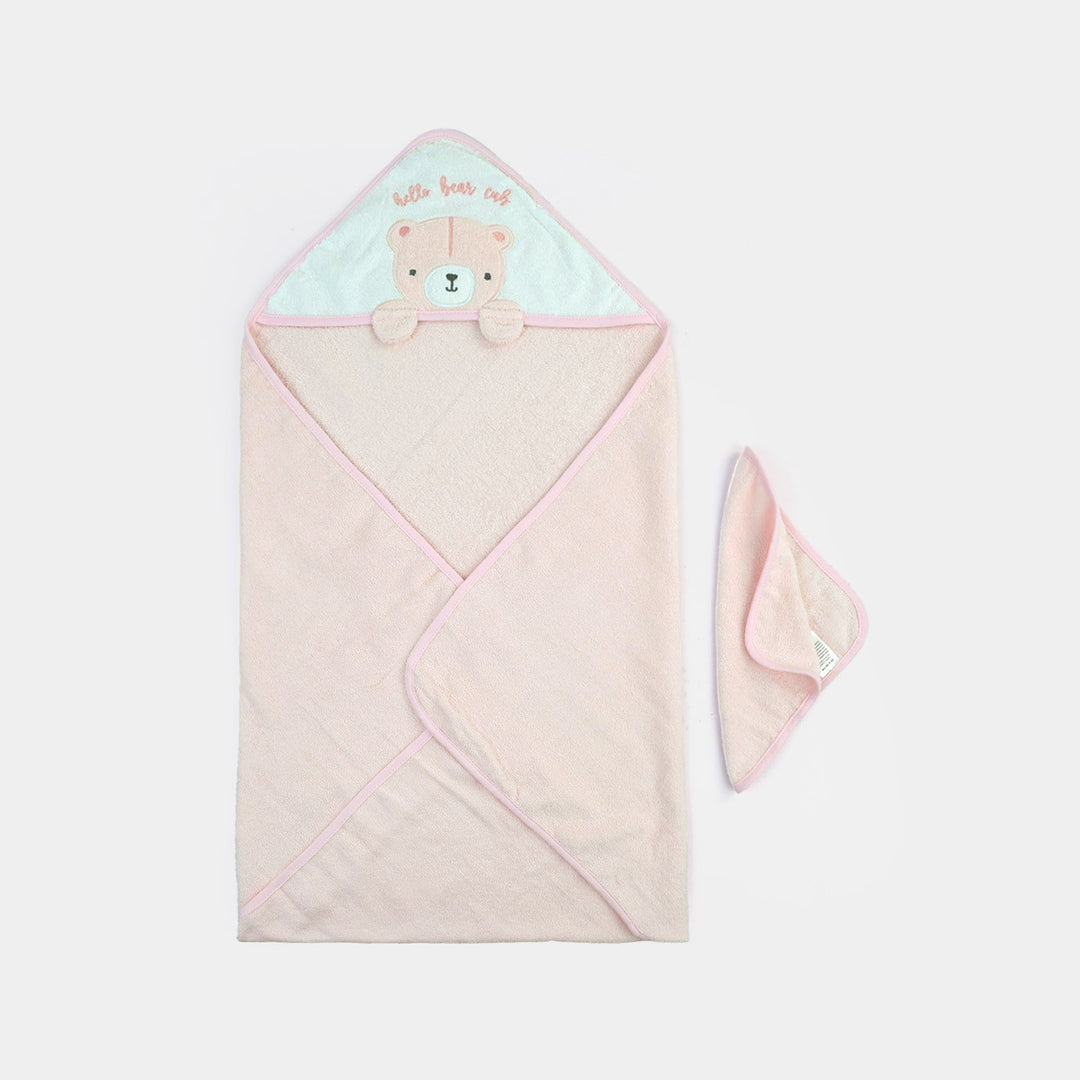 Baby Hooded Bath Towel & Matching Washcloth Set
