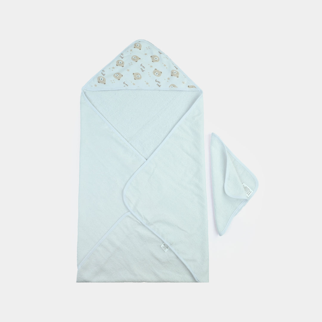 Baby Hooded Bath Towel & Matching Washcloth Set