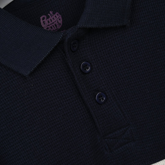 Boys Thermal Polo Michigan - Black & White