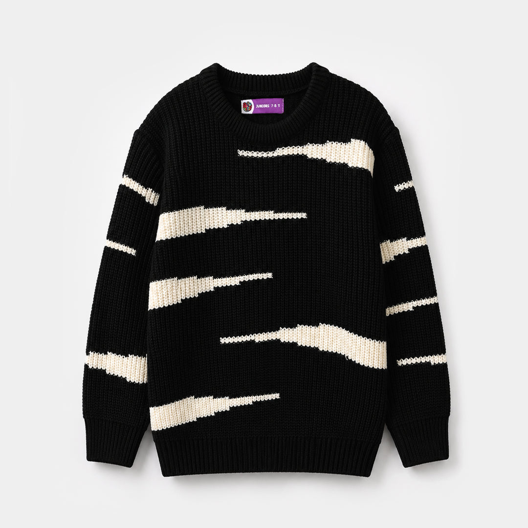 Boys Acrylic Sweater Gothic - Black/White