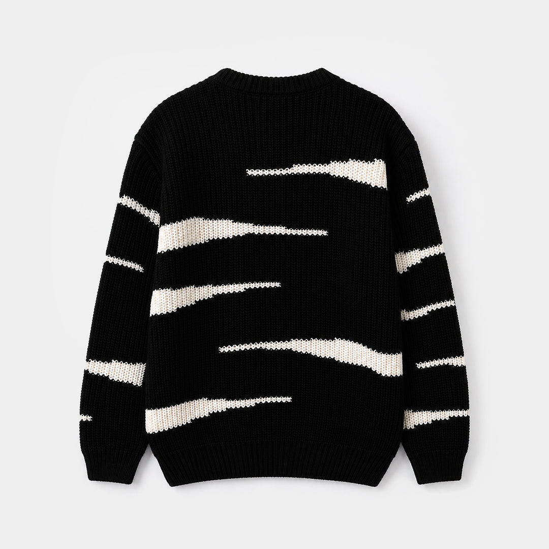 Boys Acrylic Sweater Gothic - Black/White