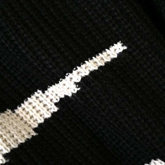 Boys Acrylic Sweater Gothic - Black/White