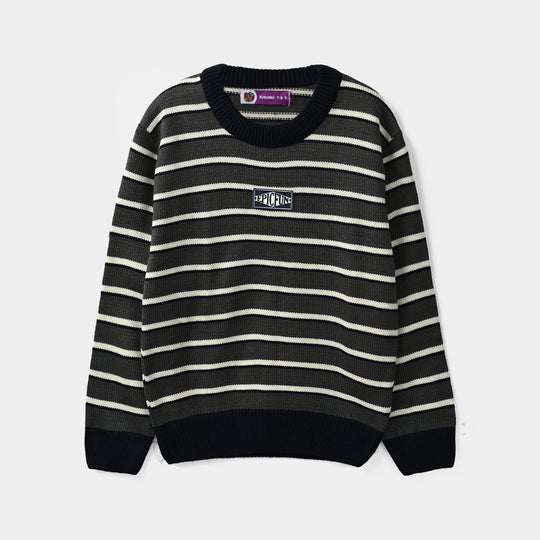 Boys Acrylic Sweater - Epic Fun - Navy & Grey