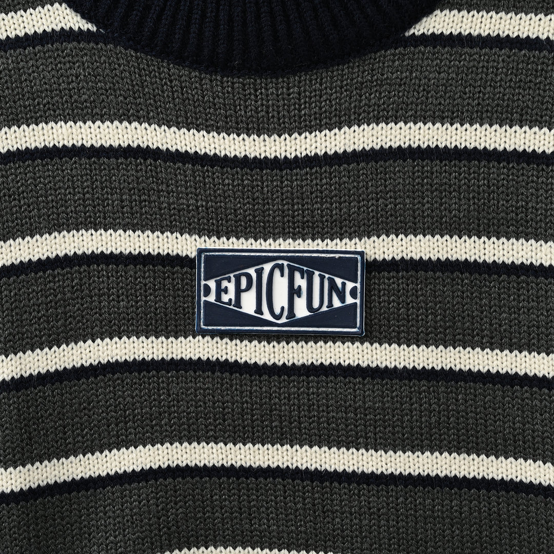 Boys Acrylic Sweater - Epic Fun - Navy & Grey