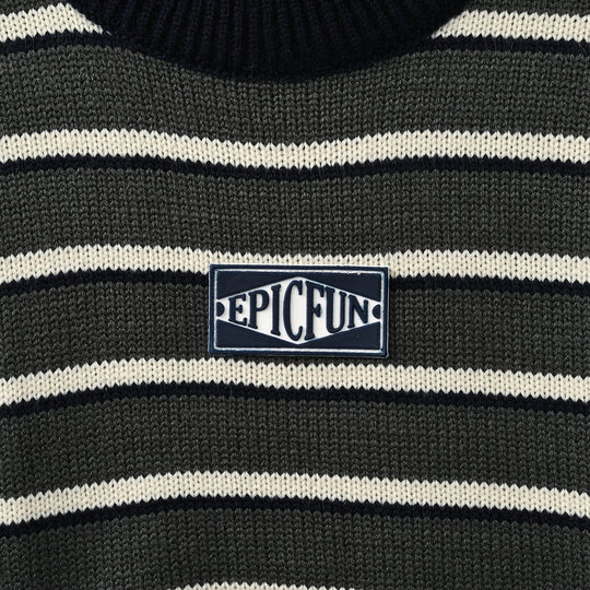 Boys Acrylic Sweater - Epic Fun - Navy & Grey