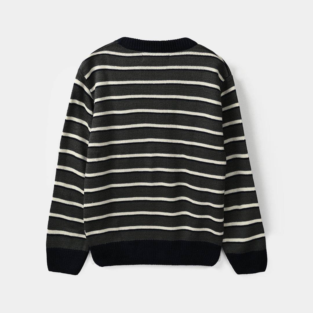 Boys Acrylic Sweater - Epic Fun - Navy & Grey