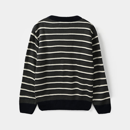 Boys Acrylic Sweater - Epic Fun - Navy & Grey