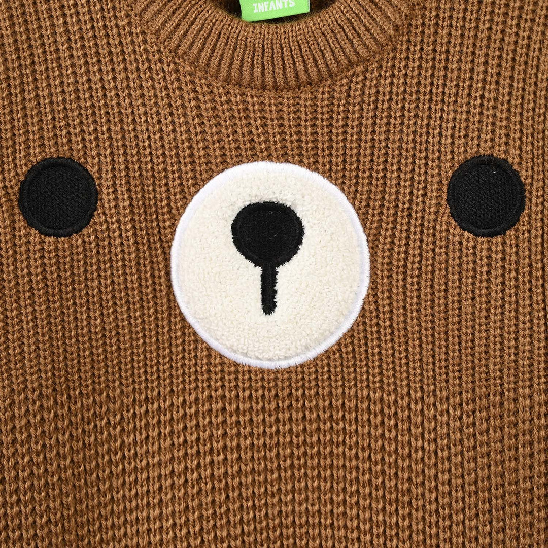 Infant Boys Acrylic Sweater - Grizzly - Brown