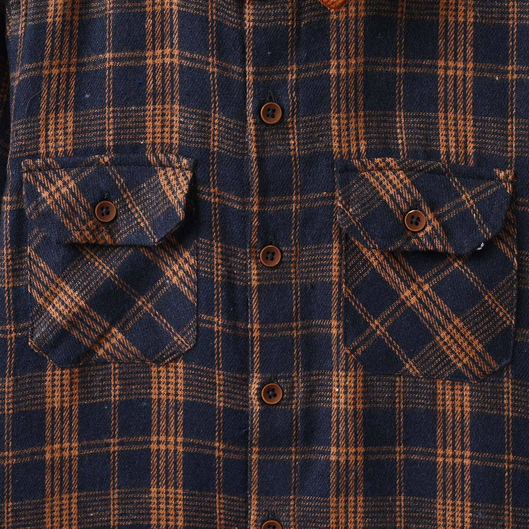 Boys Flannel Shirt (Eight) - Navy & Check