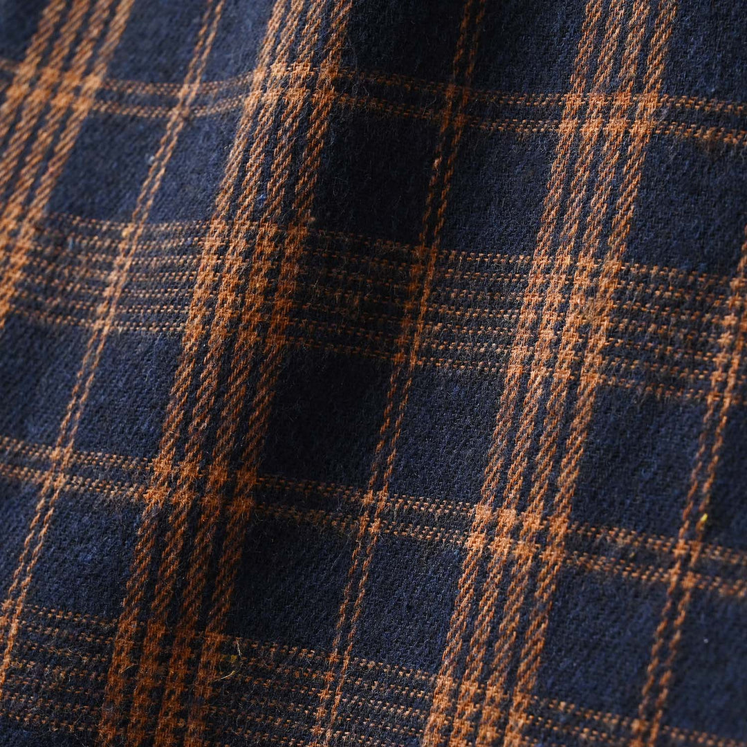 Boys Flannel Shirt (Eight) - Navy & Check
