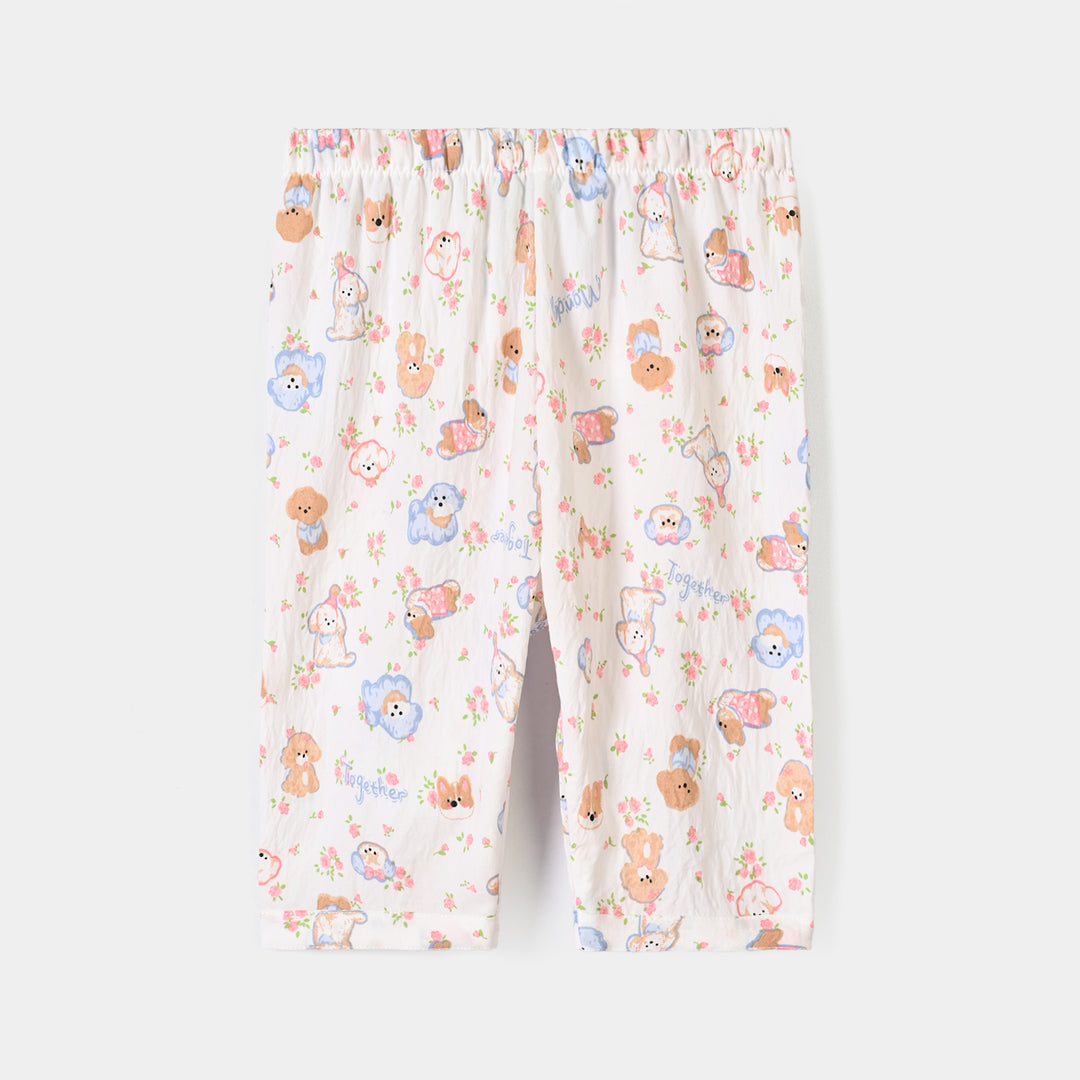 Infant Girls Linen Viscose Nightwear Friends - Off White