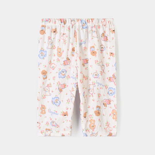 Infant Girls Linen Viscose Nightwear Friends - Off White