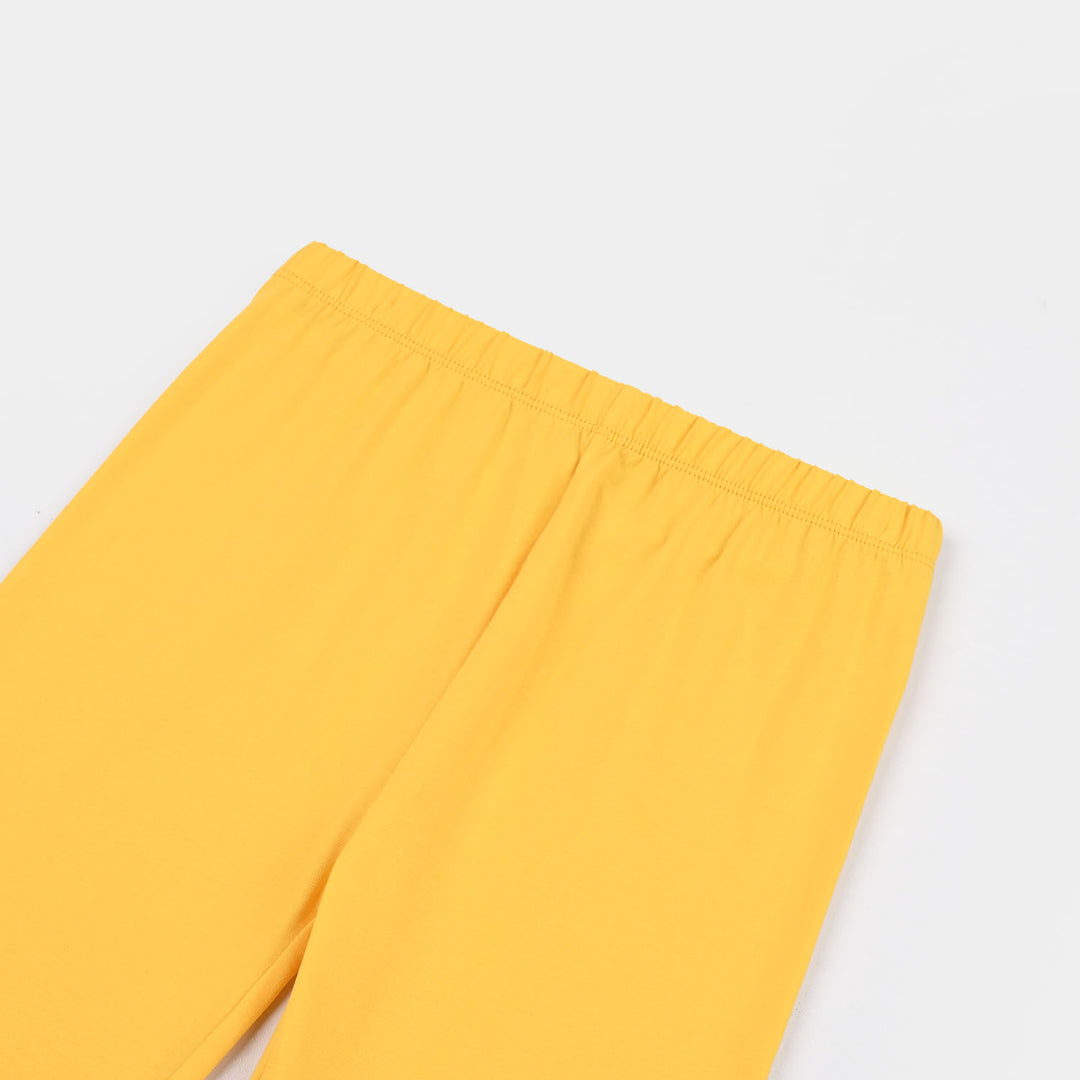 Infant Girls Lycra Jersey Plain Tights Yellow