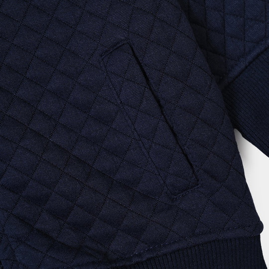 Infant Boys Quilted Jacket Bomber-BLUE
