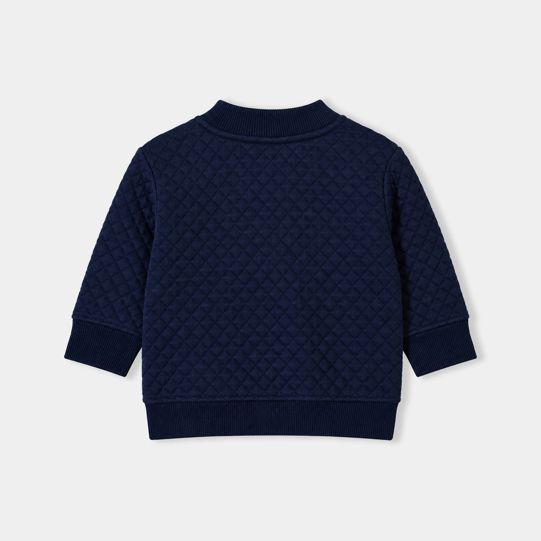 Infant Boys Quilted Jacket Bomber-BLUE