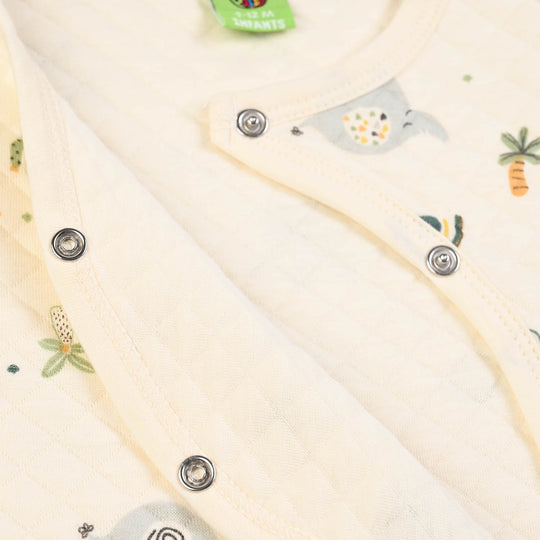 Infant Boys Quilted Romper Elephant- Cream