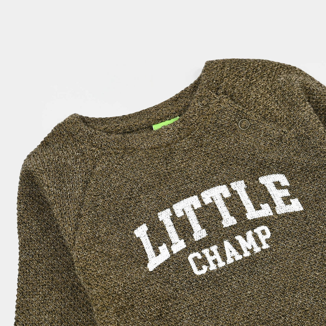 Infant Boys Sherpa Romper Little Champ - GREEN