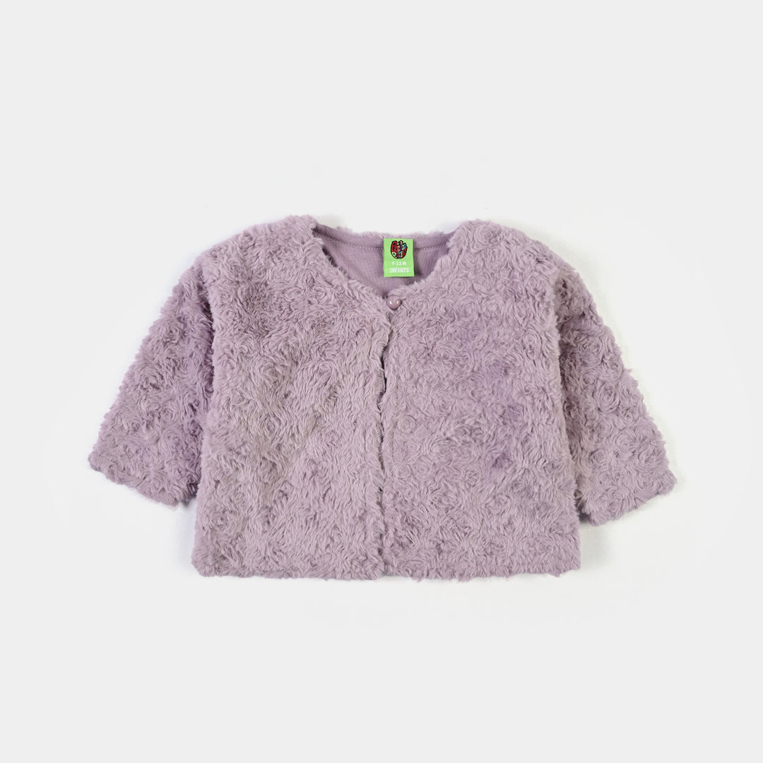 Infant Girls Sherpa Jacket Purple Coat-Purple