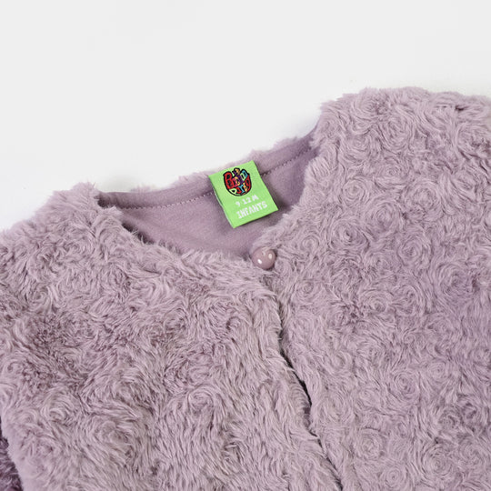 Infant Girls Sherpa Jacket Purple Coat-Purple
