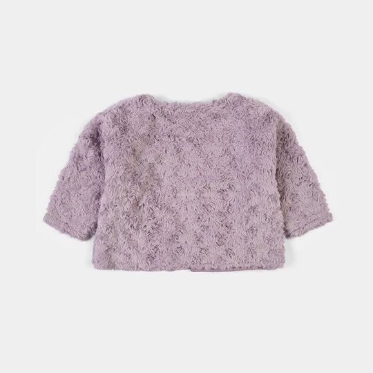 Infant Girls Sherpa Jacket Purple Coat-Purple