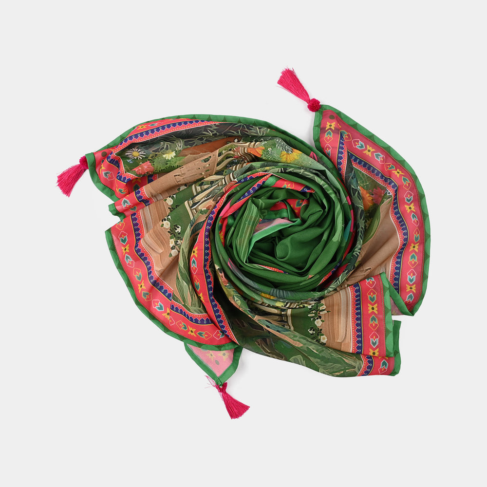 Girls Mera Pakistan Chiffon Dupatta – Green