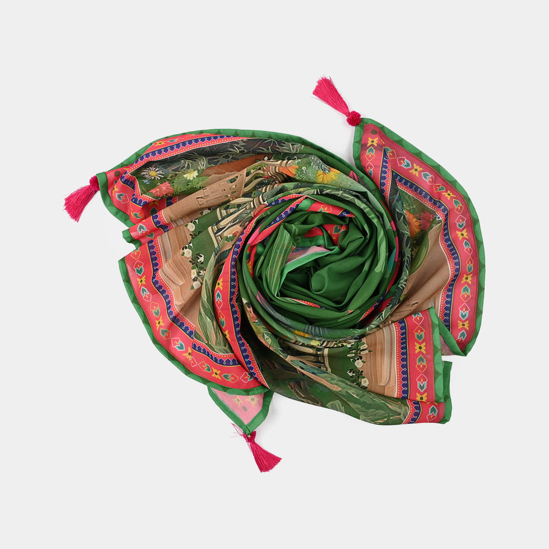 Girls Mera Pakistan Chiffon Dupatta – Green
