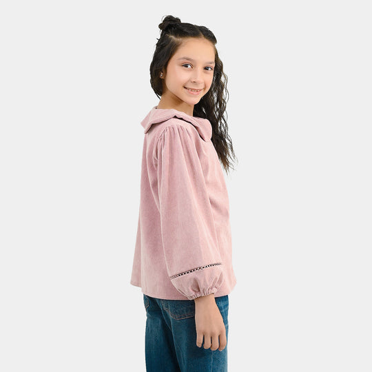 Girls Corduroy Casual Top Flamingo - Tea Pink
