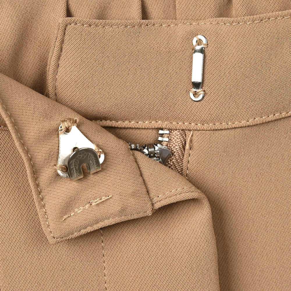 Girls Polyester Pant Pleats - BROWN