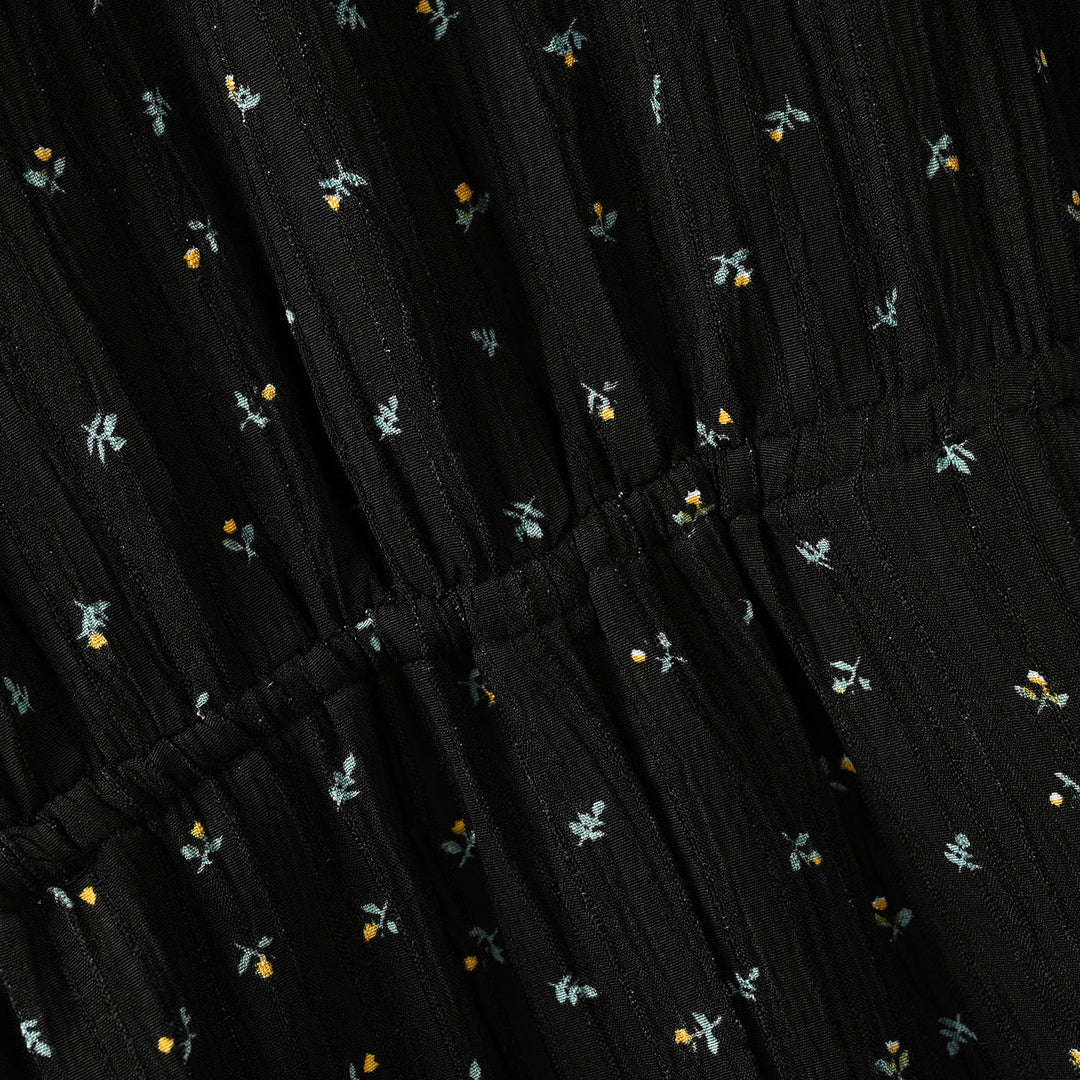 Girls Polyester Jumpsuit Lilies - Black