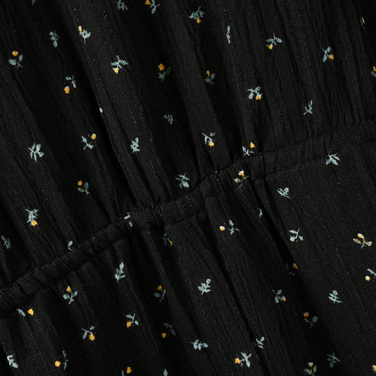 Girls Polyester Jumpsuit Lilies - Black