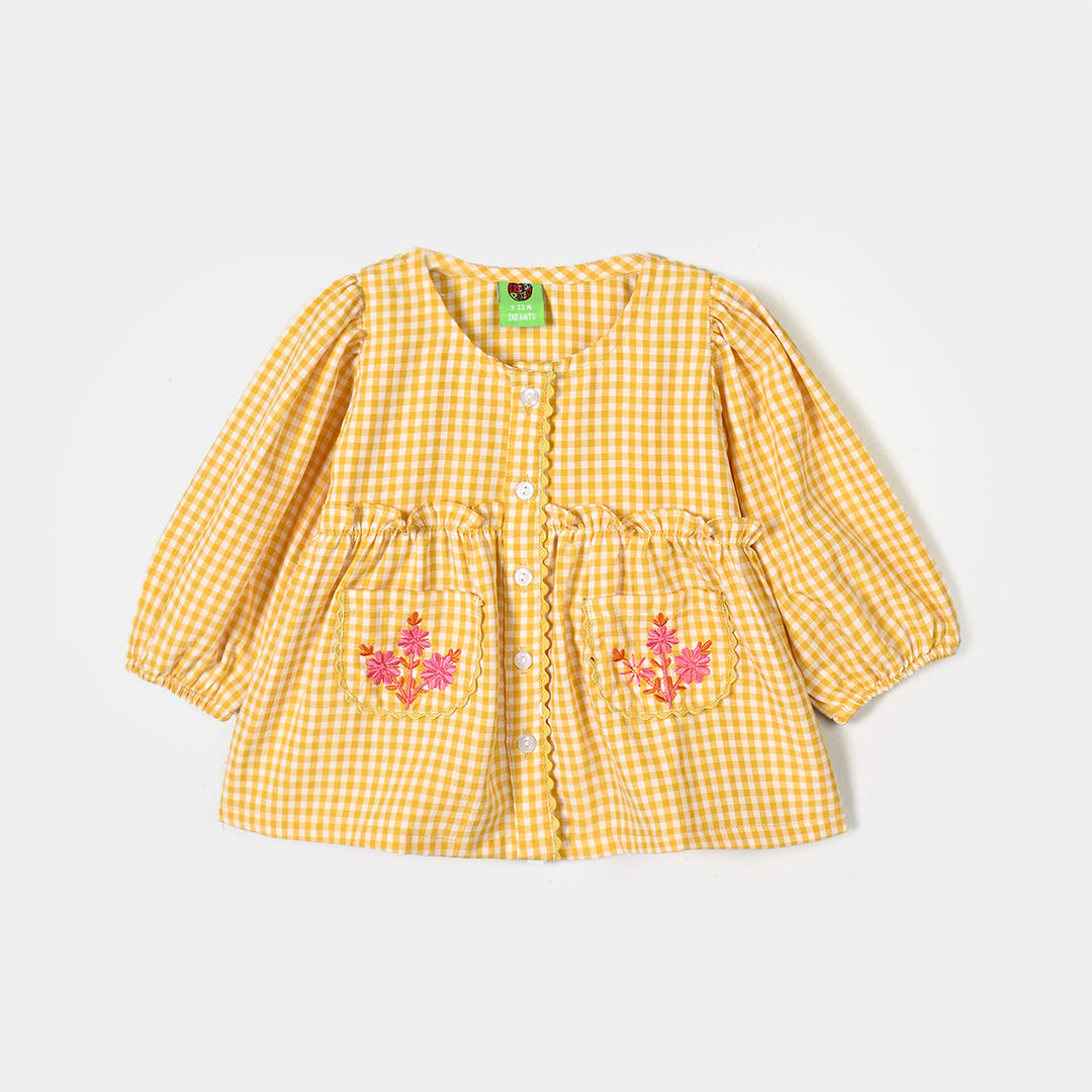 Infant Girls Polyester Emb Top SugarPlum - Yellow