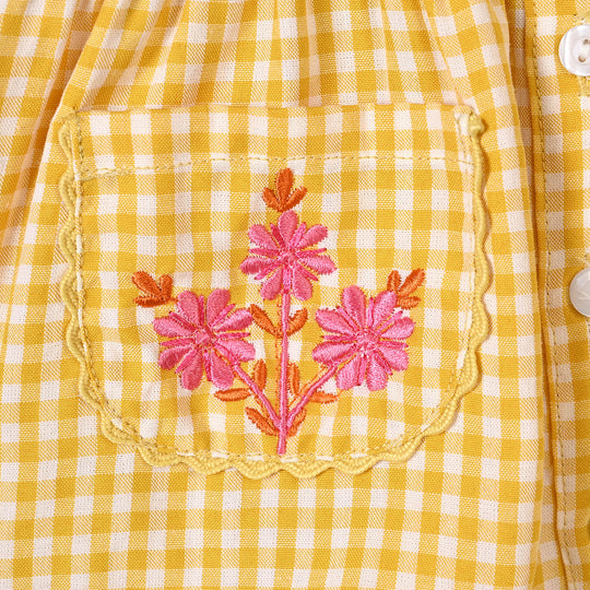 Infant Girls Polyester Emb Top SugarPlum - Yellow
