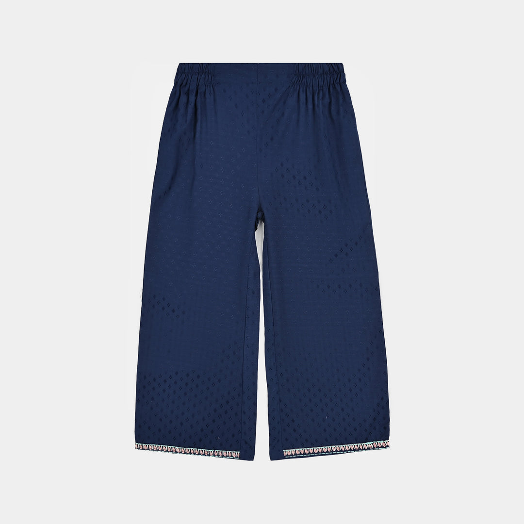 Girls Jacquard Emb 2Pcs Classy - Navy Blue