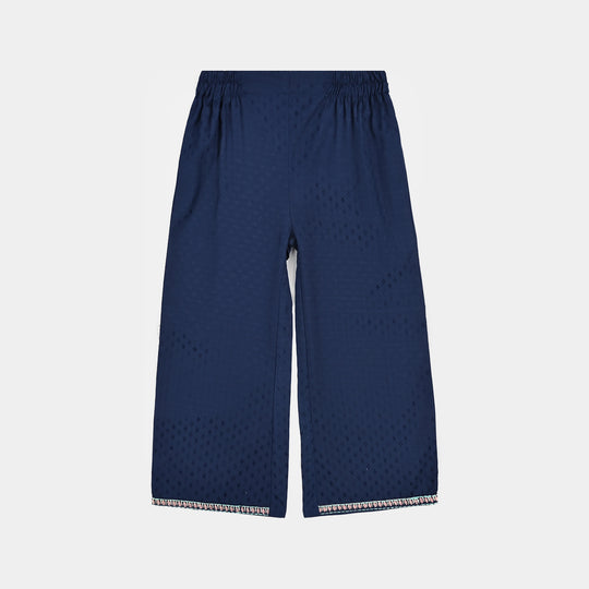 Girls Jacquard Emb 2Pcs Classy - Navy Blue