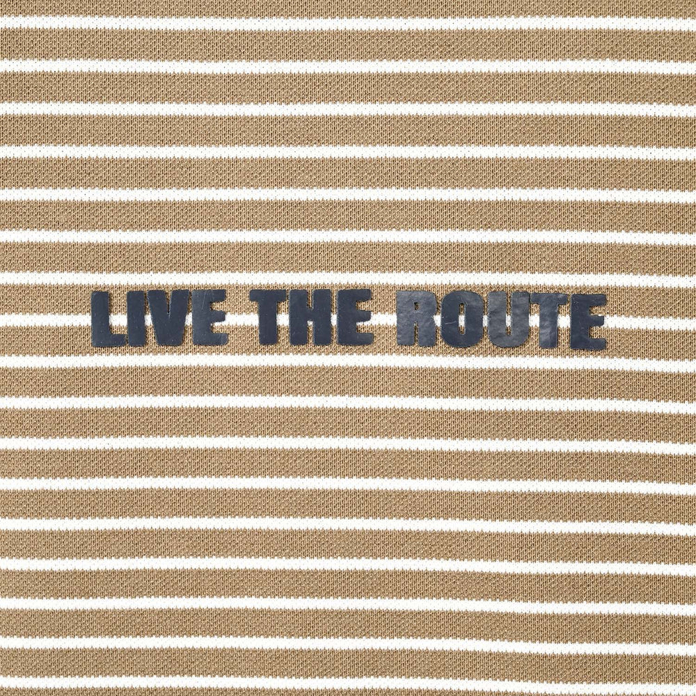 Boys Yarn Dyed T-Shirt Live The Route - BROWN