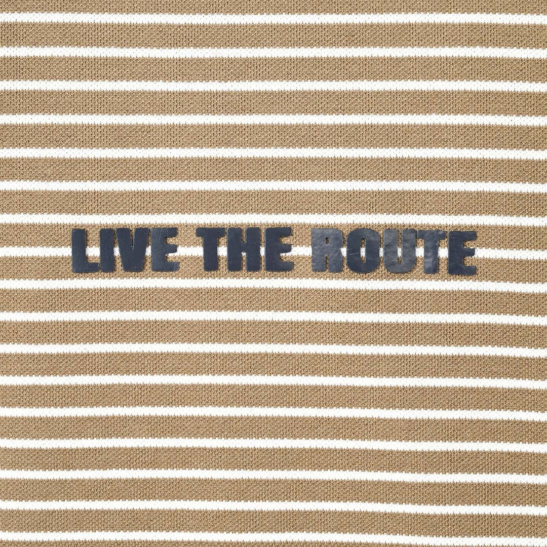 Boys Yarn Dyed T-Shirt Live The Route - BROWN