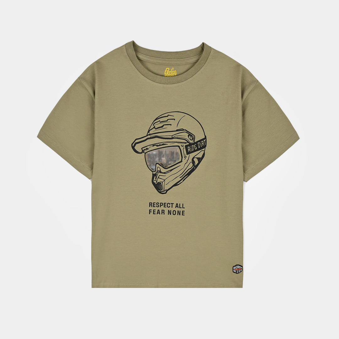 Boys Lycra Jersey T-Shirt Respect All - GREEN