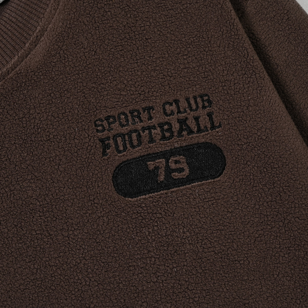 Boys Cotton Interlock 2 Pcs Suit Sport Club-BROWN