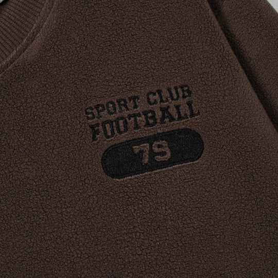 Boys Cotton Interlock 2 Pcs Suit Sport Club-BROWN