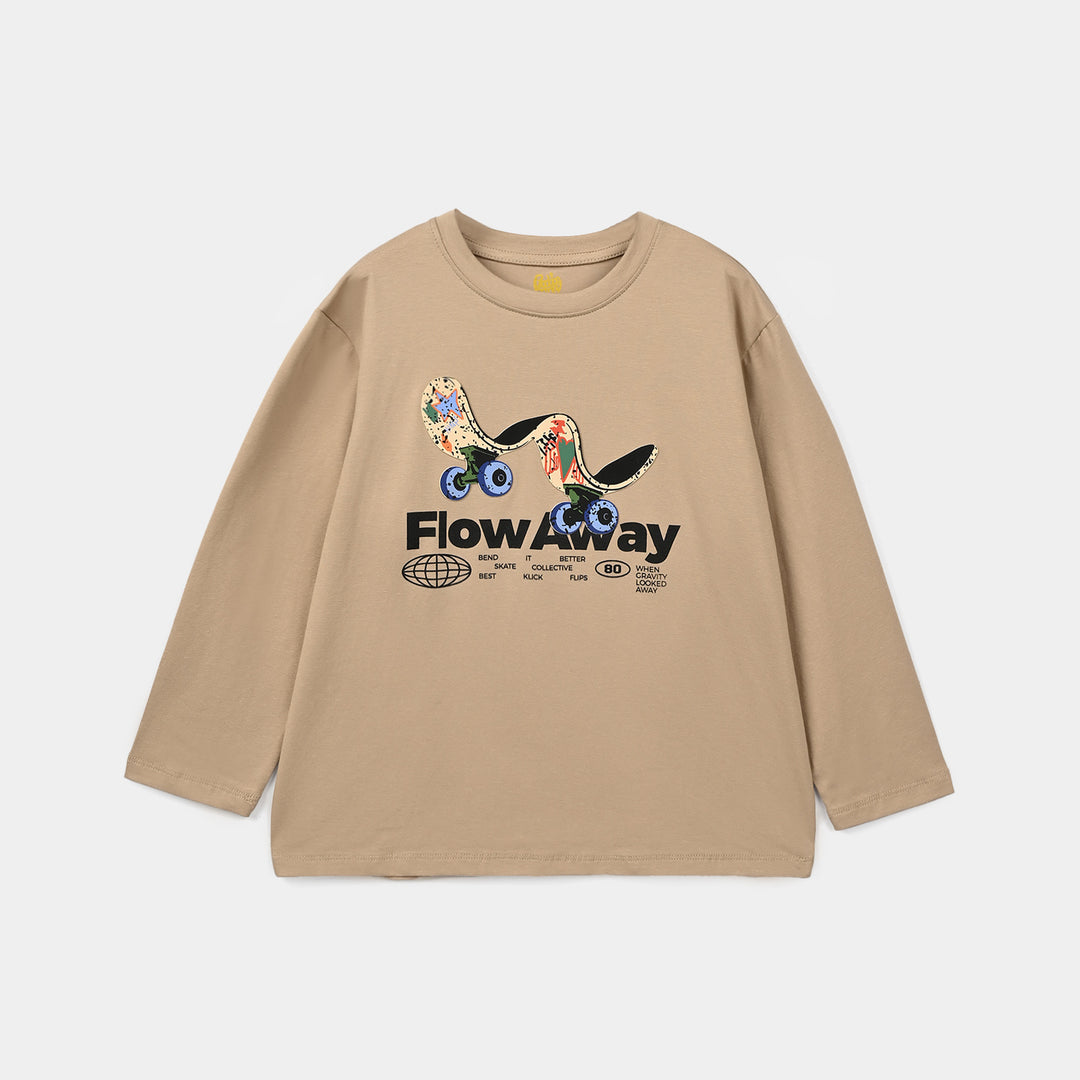 Boys Lycra Jersey T-Shirt Skate - BROWN