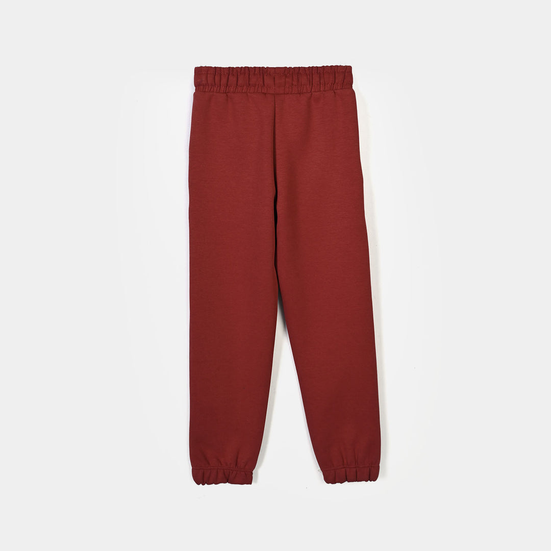 Girl 2 Pcs Suit Love Cotton Jersey - Maroon
