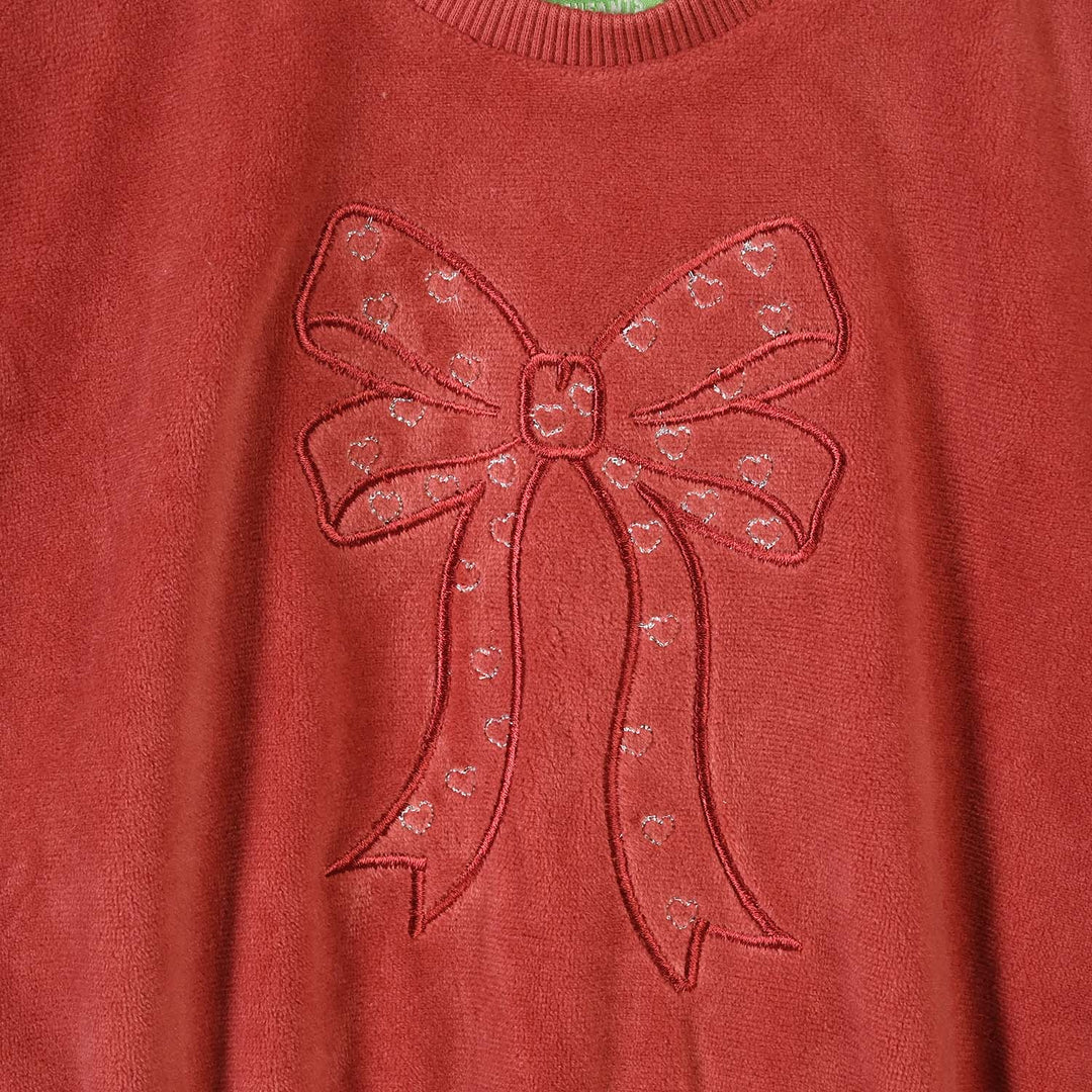 Infant Girls Velour 2Pcs Suit Bow-Red