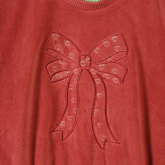 Infant Girls Velour 2Pcs Suit Bow-Red